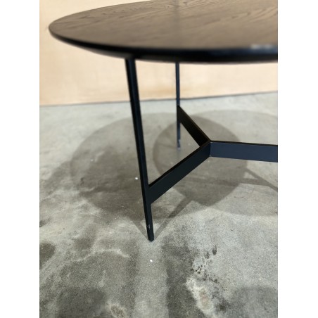 SECONDE MAIN - Table basse ronde noire D50cm piètement métal