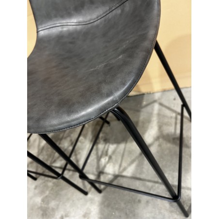 SECONDE MAIN - Lot de 2 tabourets de bar John anthracite hauteur d'assise 65cm