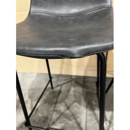 SECONDE MAIN - Lot de 2 tabourets de bar John anthracite hauteur d'assise 65cm