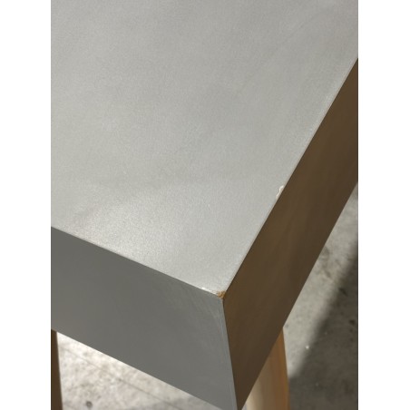 LORENZO Grey Console Table with 3 Beige Drawers