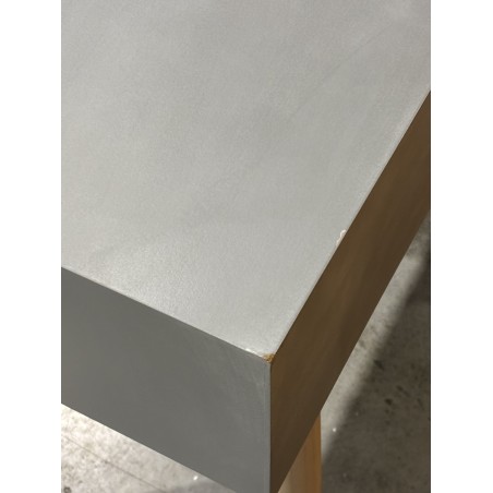 LORENZO Grey Console Table with 3 Beige Drawers
