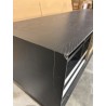 ALMA Brown/Black TV Stand with Sliding Glass Doors - Trendy and Functional