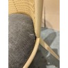 LEA Set of 2 Chairs with Taupe Fabric Seat and Wide Cane-Effect Backrest