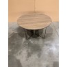SECONDE MAIN - Table basse biseautée 70x70cm mocha pieds graphiques métal noir