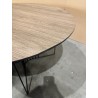 JULIA Beveled Coffee Table 70x70cm Mocha Black Metal Graphic Legs