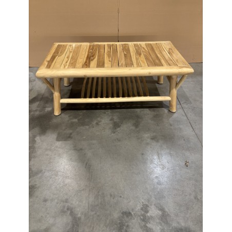 WILL Rectangular BORNEO Teak Coffee Table with Double Shelf