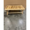 SECONDE MAIN - Table basse rect. BORNEO en branches de teck double plateau