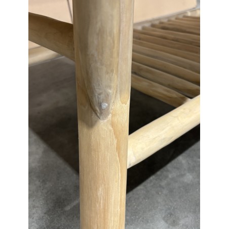 SECONDE MAIN - Table basse rect. BORNEO en branches de teck double plateau