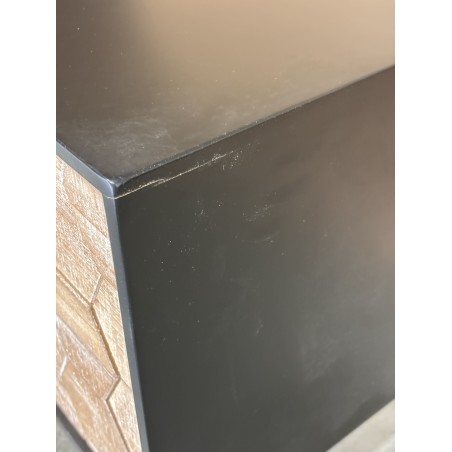 DORRIE - Black Bedside Table with 2 Drawers, Scandi-Style