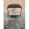 DORRIE - Black Bedside Table with 2 Drawers, Scandi-Style
