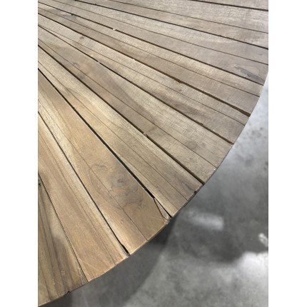 CLARA Round Coffee Table 90x90cm - Natural Teak Wood