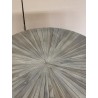 SECONDE MAIN - Table basse ronde 90x90cm bois Teck naturel pieds épingles scandi métal noir