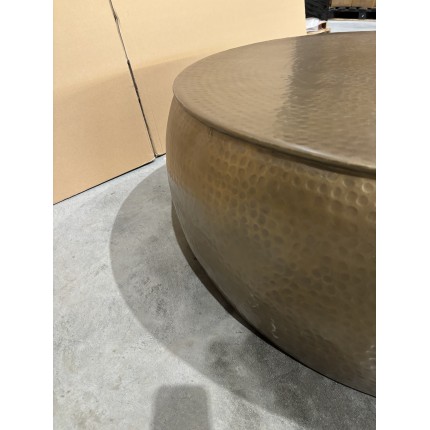 JOHAN Round Coffee Table 106x106cm - Hammered Gold Aluminium Finish