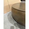 SECONDE MAIN - Table basse ronde 106x106cm effet martelé aluminium doré