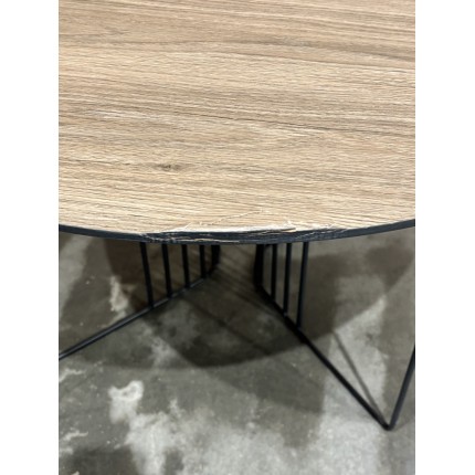 JULIA Beveled Coffee Table 70x70cm Mocha Black Metal Graphic Legs