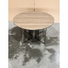 JULIA Beveled Coffee Table 70x70cm Mocha Black Metal Graphic Legs