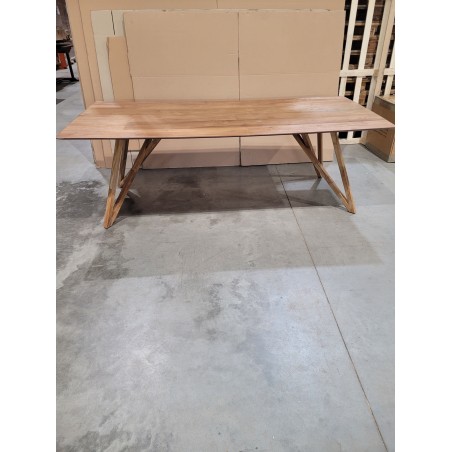 MAXENCE - Rectangular Dining Table 220x100cm Recycled Teak Wood