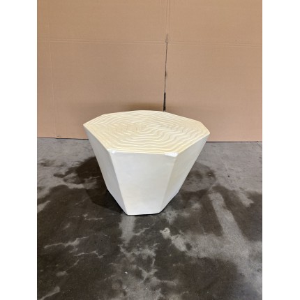 SECONDE MAIN - Tabouret effet souche d’arbre en béton beige