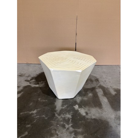 SECONDE MAIN - Tabouret effet souche d’arbre en béton beige