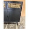 SECONDE MAIN - Buffet bois noir 2 tiroirs cannage 2 portes