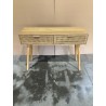 SECONDE MAIN - Console couleur naturelle 2 tiroirs bois