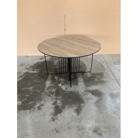 SECONDE MAIN - Table basse biseautée 70x70cm métal noir