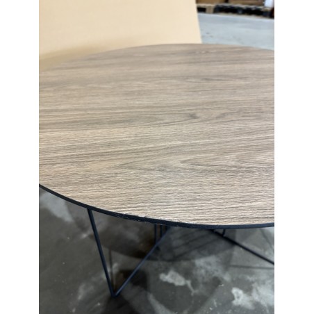 SECONDE MAIN - Table basse biseautée 70x70cm métal noir