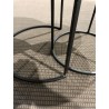 SECOND HAND - Set of 3 Round Brown Side Tables - Recycled Teak Acacia Mahogany Black Metal Legs SIXTINE