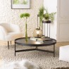SECONDE MAIN - Table basse ronde noire 102x102cm piètement métal