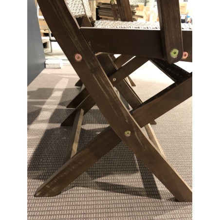 VICK - Set of 2 Folding Garden Armchairs | Acacia Wood & Rattan