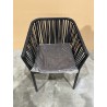 Fauteuil de jardin noir avec cordage | SECONDE VIE