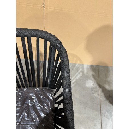 Fauteuil de jardin noir avec cordage | SECONDE VIE