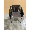 Fauteuil de jardin noir avec cordage noir | SECONDE VIE