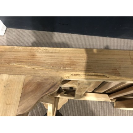SECONDE MAIN - Bain de soleil avec roulettes en bois Teck
