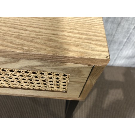 MARCEAU Console Table with 2 Drawers - Natural Cane Finish
