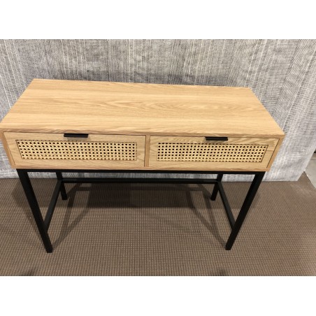 MARCEAU Console Table with 2 Drawers - Natural Cane Finish