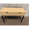 MARCEAU Console Table with 2 Drawers - Natural Cane Finish