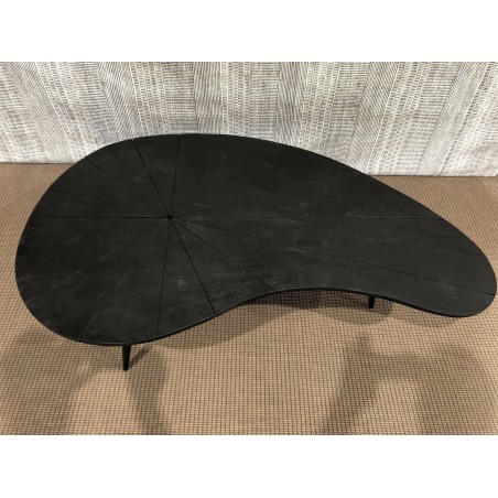 Ovoid coffee table with textured black | SECOND LIFE