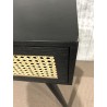 SECOND HAND - Black wooden console with 2 cane-front drawers ANGELO