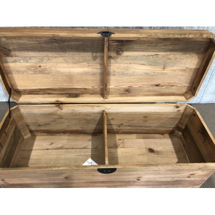 SECONDE MAIN - Coffre rangement marron bois Pin recyclé