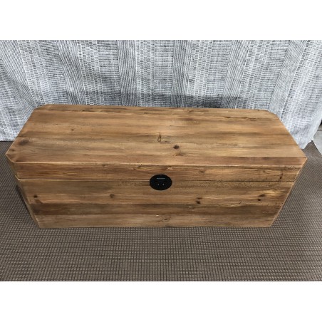 SECONDE MAIN - Coffre rangement marron bois Pin recyclé