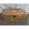 SECOND HAND - Brown storage chest, recycled pine with black metal handles