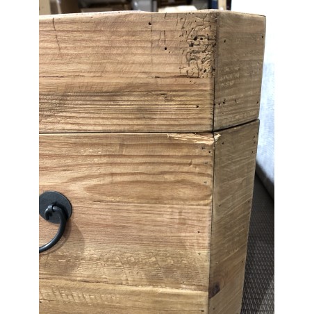 SECONDE MAIN - Coffre rangement marron bois Pin recyclé