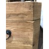 SECOND HAND - Brown storage chest, recycled pine with black metal handles