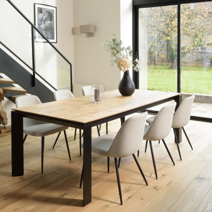 2 chaises tissu écru dossier droit | SECONDE MAIN