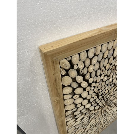 Decorative item, 120 x 70 cm, teak branches, natural frame | SECOND LIFE