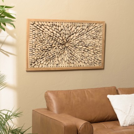 Decorative item, 120 x 70 cm, teak branches, natural frame | SECOND LIFE