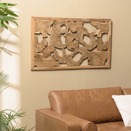 Decorative item, 120 x 70 cm, rounded shapes, teak | SECOND-HAND