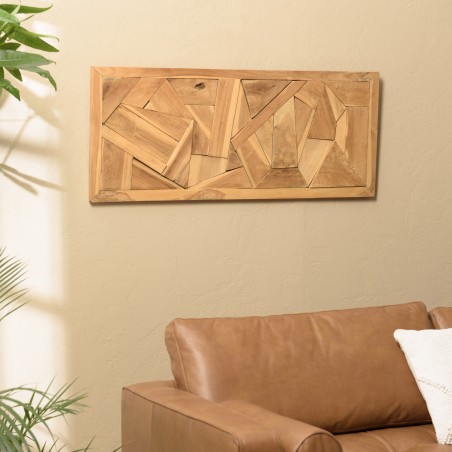 SECOND-HAND - Wall decoration 120x50cm geometric shapes in teak.