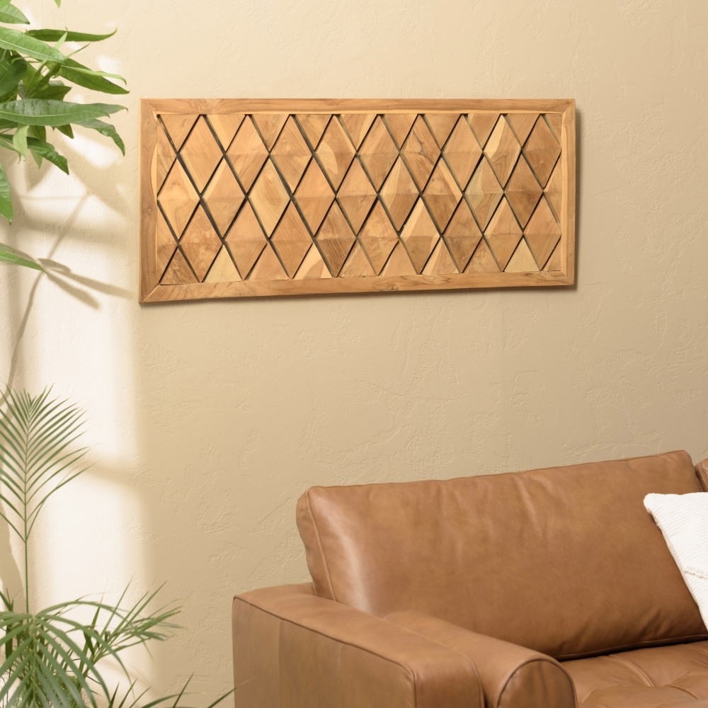 Wall decoration 120x50cm teak diamond pattern | SECOND LIFE Wall decoration 120x50cm teak diamond pattern | SECOND LIFE